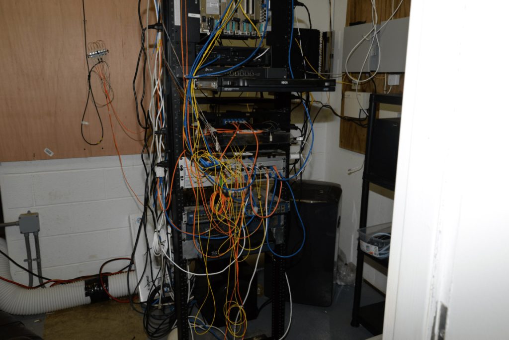 Network cabling in a server room