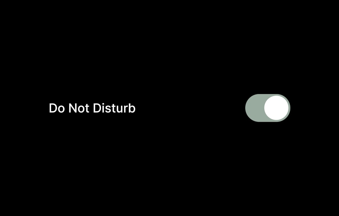 Do not disturb toggle switch on black background